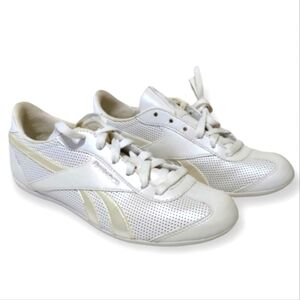 REEBOK Classic Sneakers Lucky Break White Perforated Leather Low Women's 7 Shoes